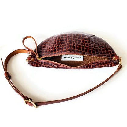 Harper Belt Bag In Cognac Patent Leather