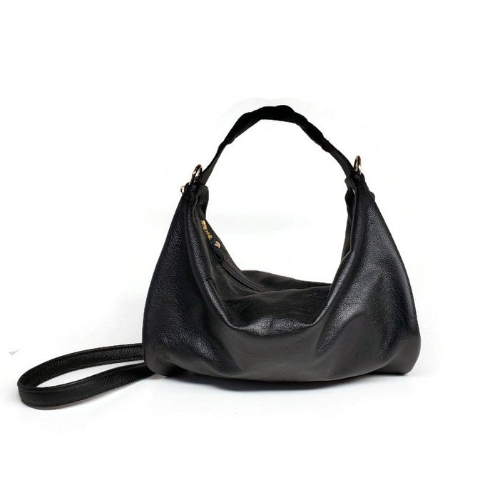Melina Hobo Curve Shoulder Bag in Black
