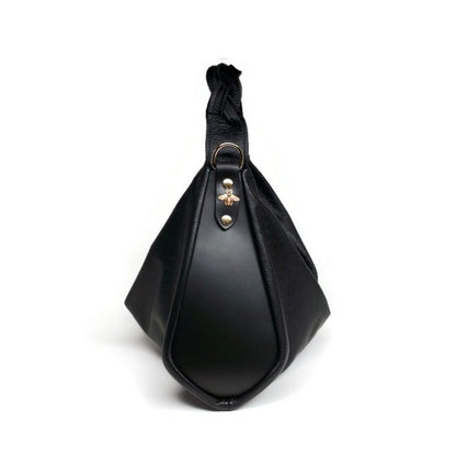 Melina Hobo Curve Shoulder Bag in Black