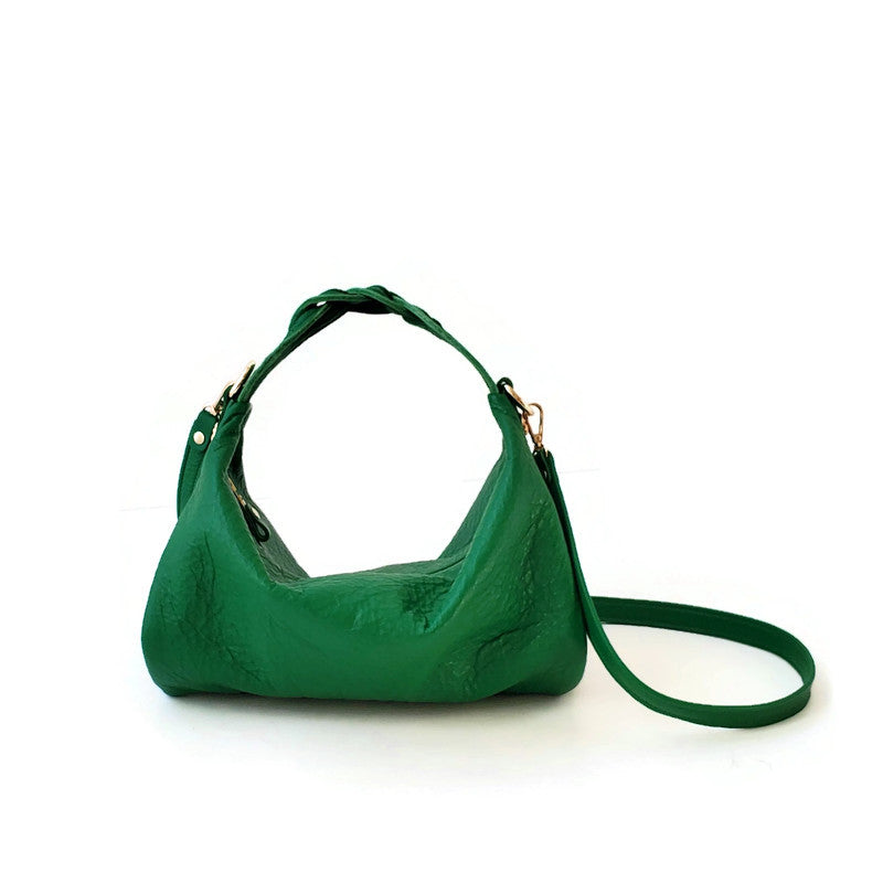 Melina Hobo Curve Shoulder Bag in Turf Green