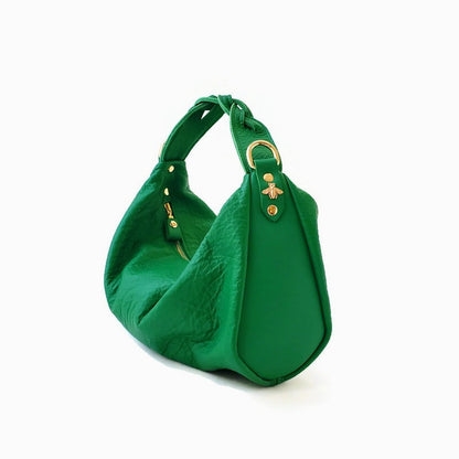 Melina Mini Hobo Handbag in Turf Green