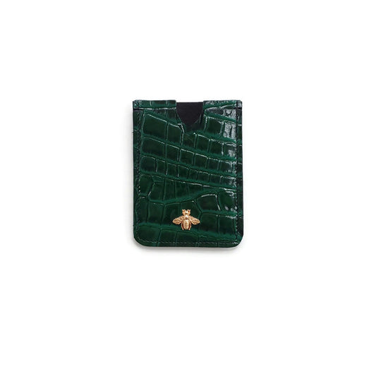 Croco Card Case in Emerald Green