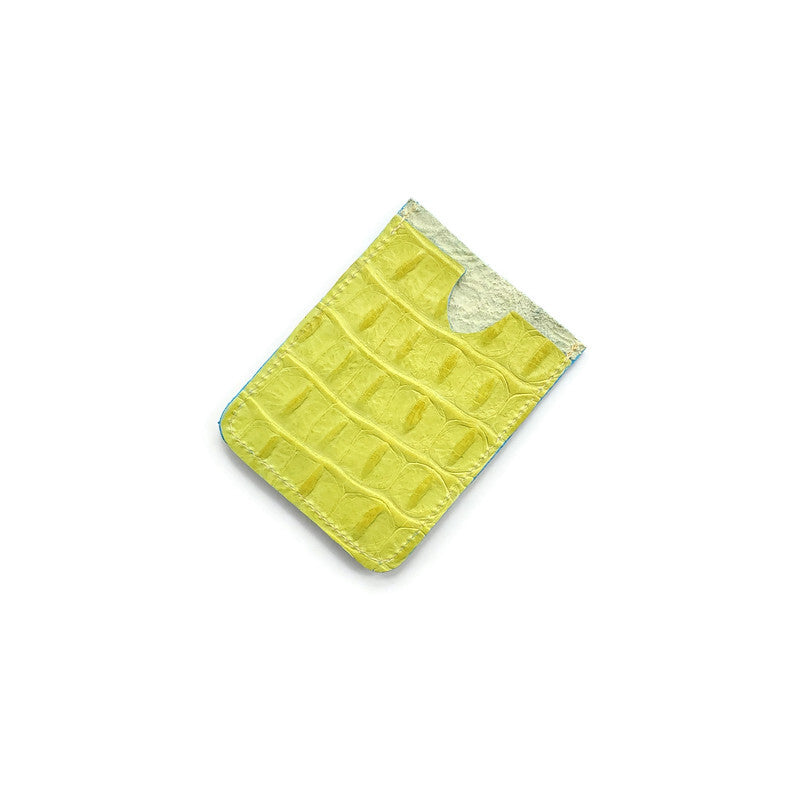 Croco Card Case in Chartreuse