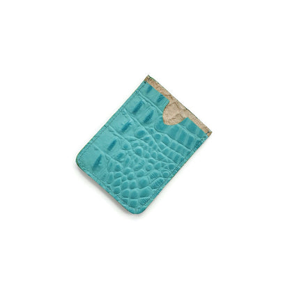Croco Card Case in Turquoise