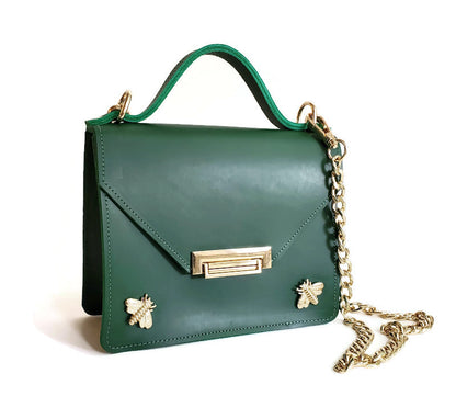 Gavi mini top handle bag in emerald green