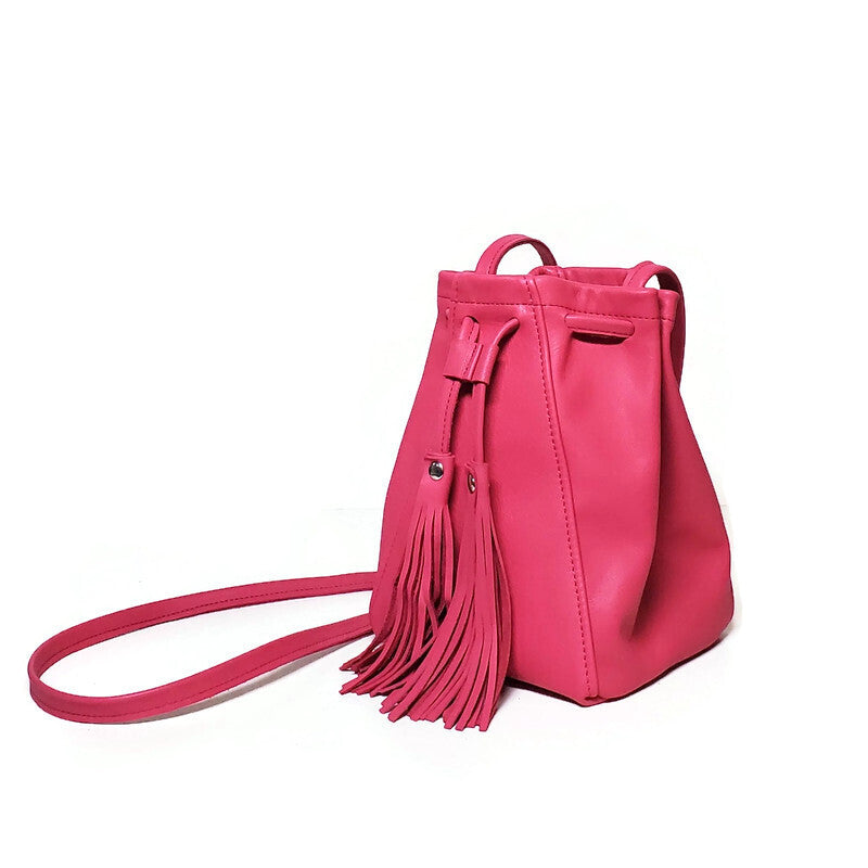 A-Line mini bucket bag in punch pink
