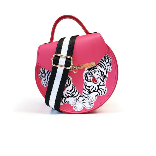 Loel tiger crossbody bag in bubblegum pink