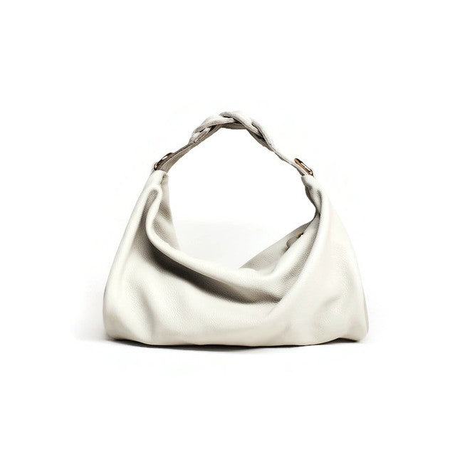Melina Mini Hobo Handbag in White Mushroom