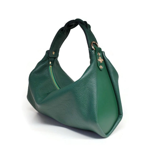 Melina Mini Hobo Handbag in Forest Green