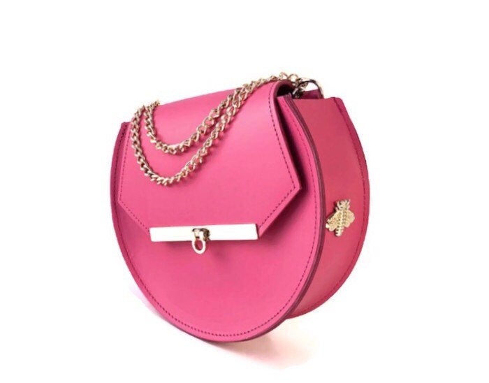 Loel mini crossbody bag in bubblegum pink