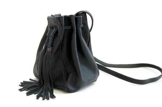 A-Line mini bucket bag in black